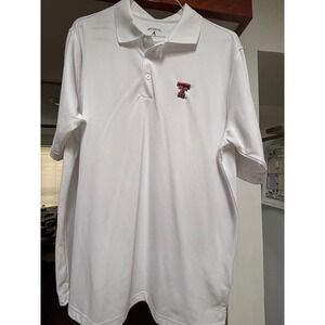 Antigua Texas Tech Red Raiders Mens Polo Shirt White Short Sleeve Size XL